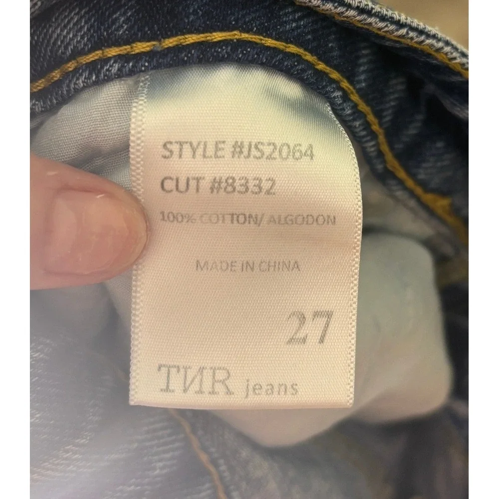 TNR Jeans Women's Distressed Denim Bermuda Shorts Blue Medium Wash Size 27
